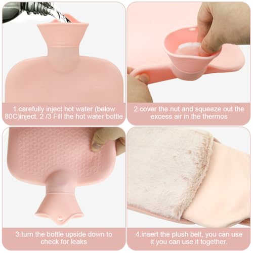 HANNEA Hot Water Bag with Plush Cover and Waist Wrap Belt Refillable Hot Water Bag Anti-leakage PVC Hot Water Bag Period Pain Relief Hot Water Bag, Relieve Cramp Relief, Back Pain HANNEA Hot Water Bag with Plush Cover and Waist Wrap Belt Refillable Hot Water Bag Anti-leakage PVC Hot Water Bag Period Pain Relief Hot Water Bag, Relieve Cramp Relief, Back Pain